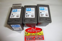 Cartucho de Tinta HP 27 Preto Remanufaturado - Impressoras F4180, D1560, 3420, 7450 ....
